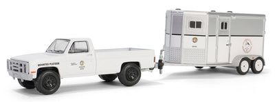 1/64 LAPD Search &amp; Rescue Mounted Platoon 1987 Chevrolet C20 with Horse Trailer