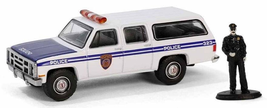 1/64 New York City Transit Police 1985 GMC Suburban 2500 with Police Officer Figure