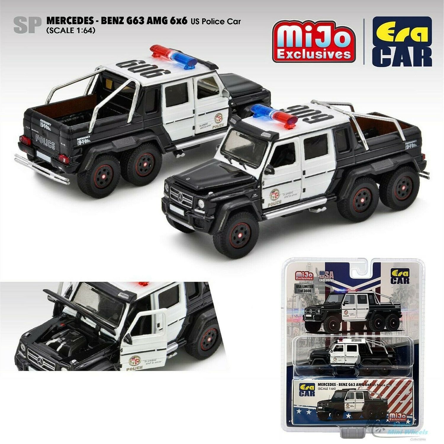 ERA Car 1/64 scale Police Mercedes-Benz G63 AMG 6x6