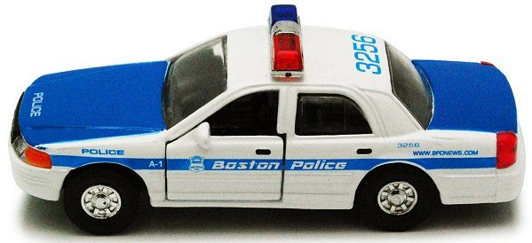 1/43 scale Boston, MA Police Ford Crown Victoria / pull-back motor; packed loose in protective wrap