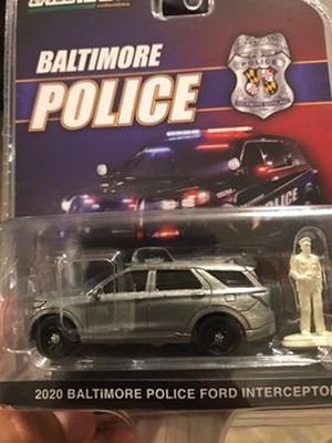 1/64 2020 Baltimore Police Ford Interceptor With Police Figure - RAW METAL CHASE + RAW plastic figure
