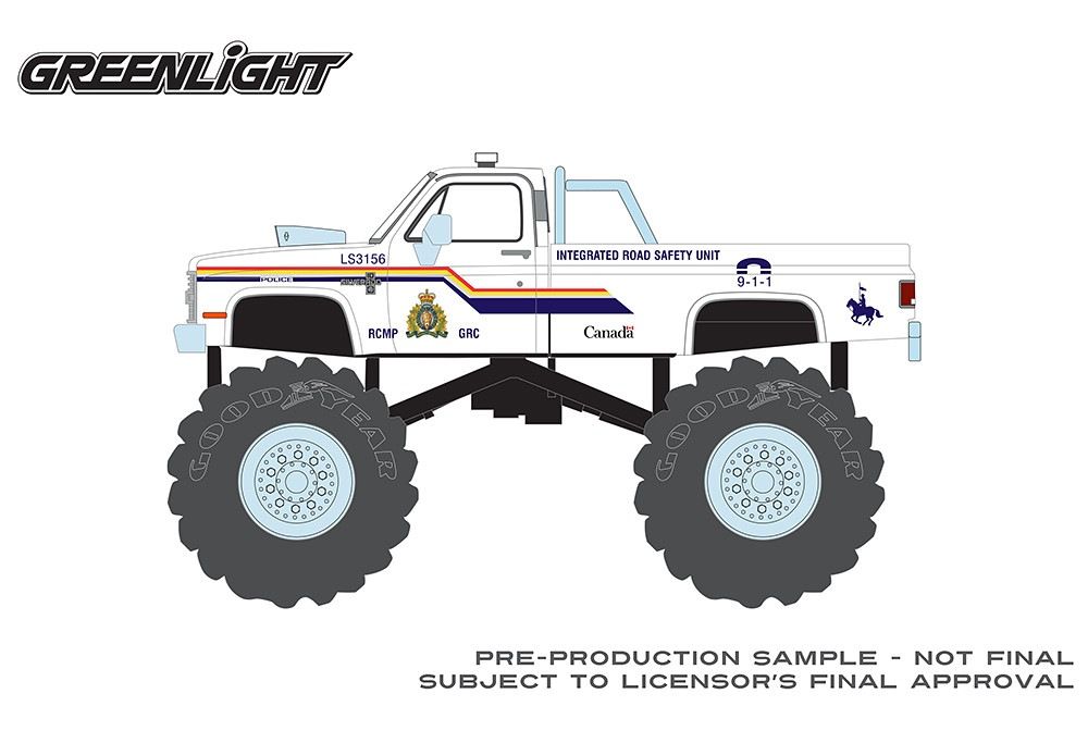 Kings of Crunch - 1/64 Royal Canadian Mounted Police 1986 Chevy Silverado Monster Truck