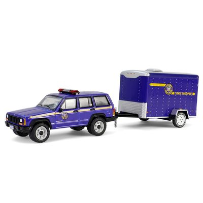 1/64 New York State Police 2001 Jeep Cherokee with Cargo Trailer