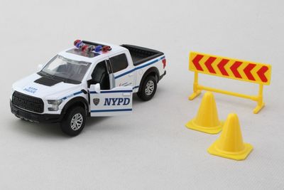 Daron 1/43 scale NYPD Ford F-150 Raptor - with bonus barrier and 2 cones