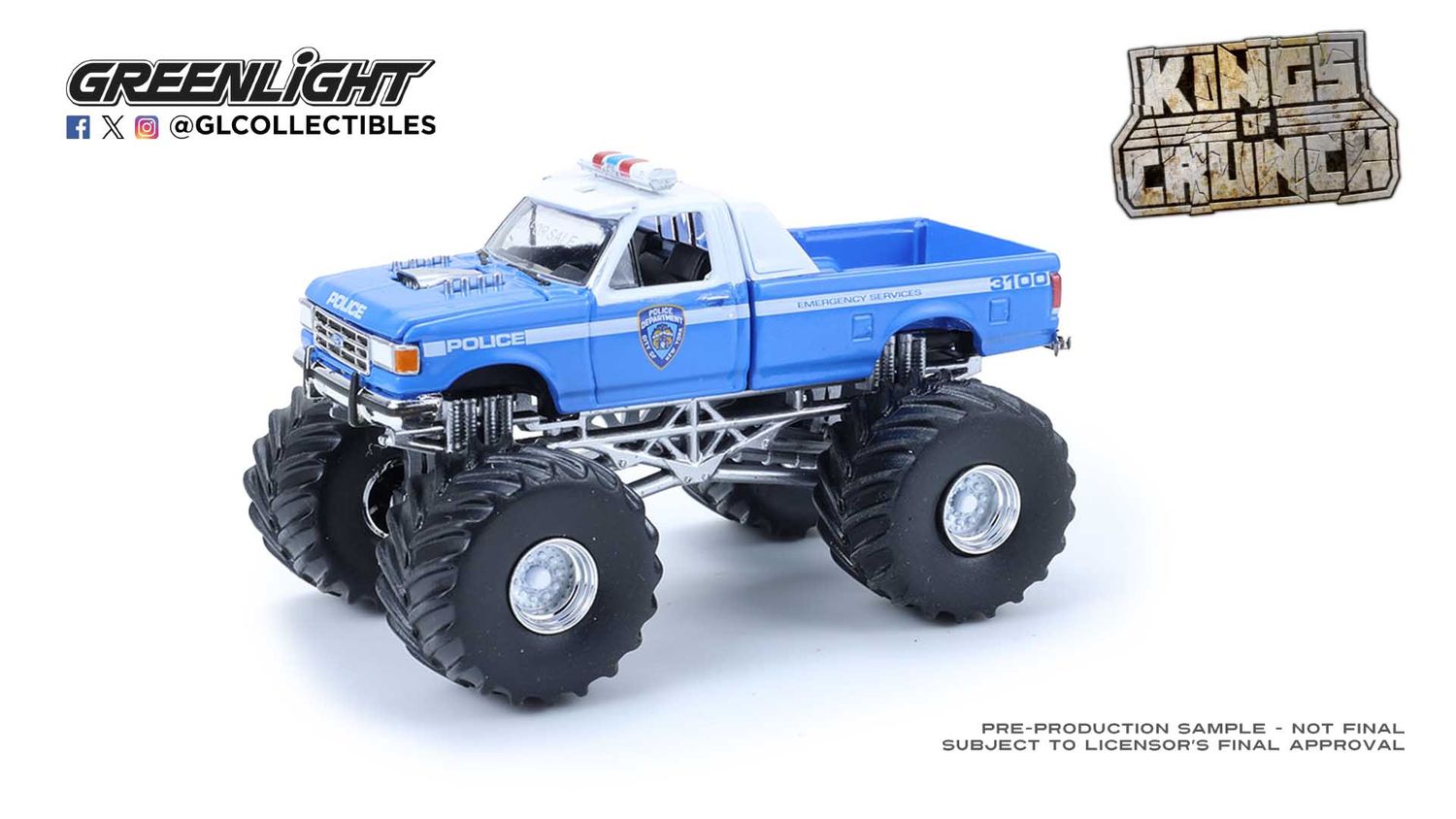 Kings of Crunch - 1/64 NYPD 1990 Ford F-350 Monster Truck