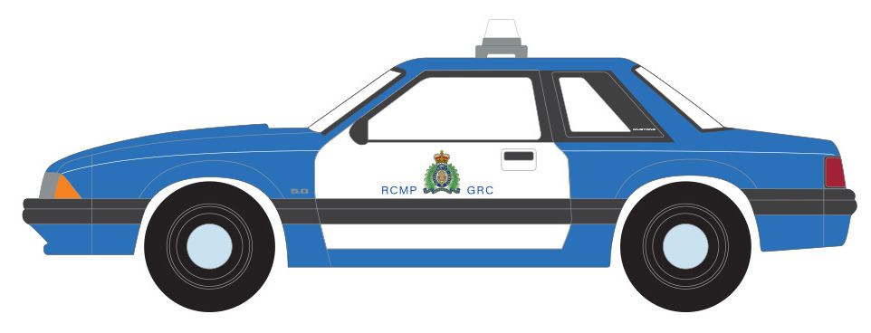 1/64 Royal Canadian Mounted Police 1991 Ford Mustang
