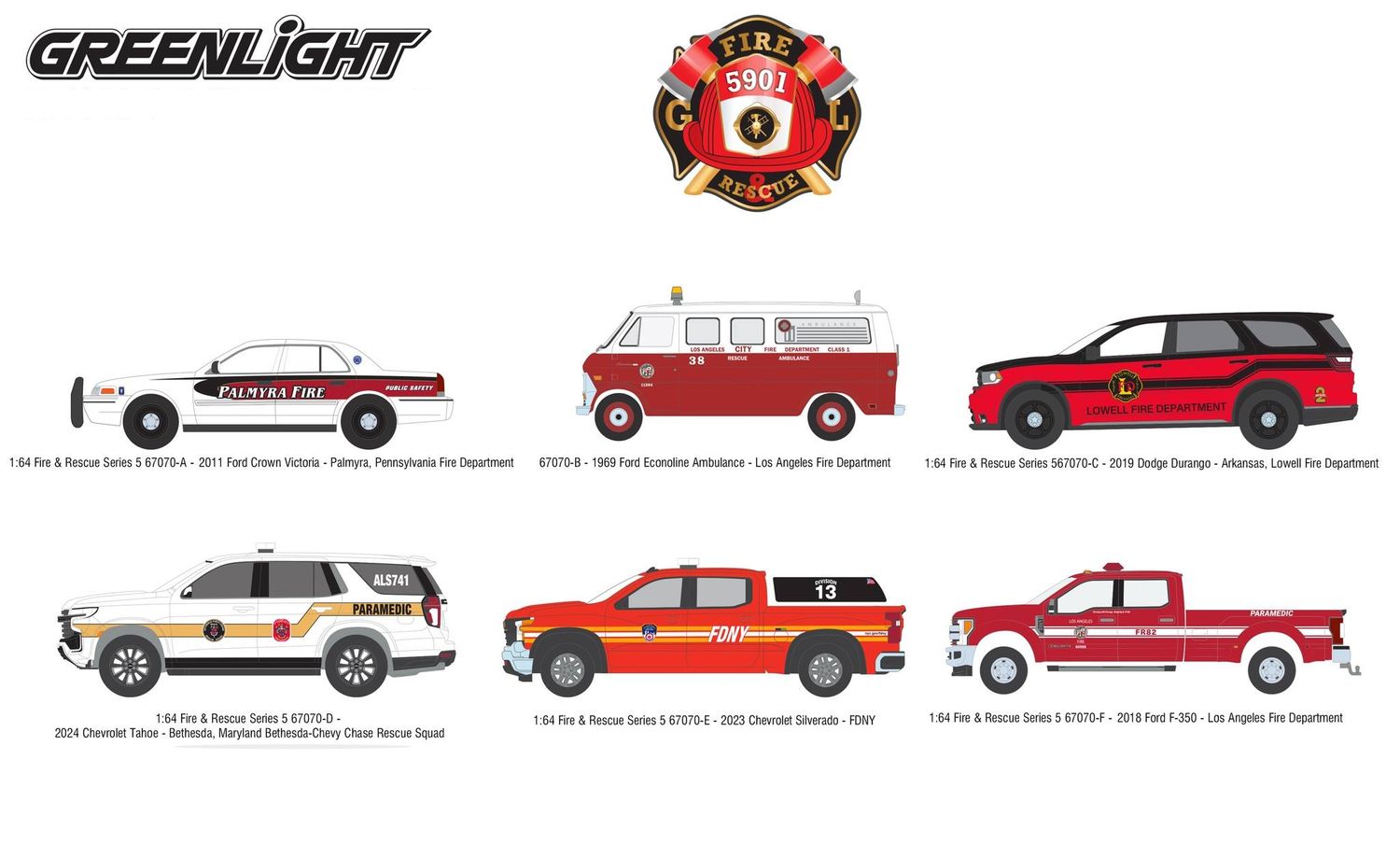 1/64 Fire &amp; Rescue Series 5 - SET of 6