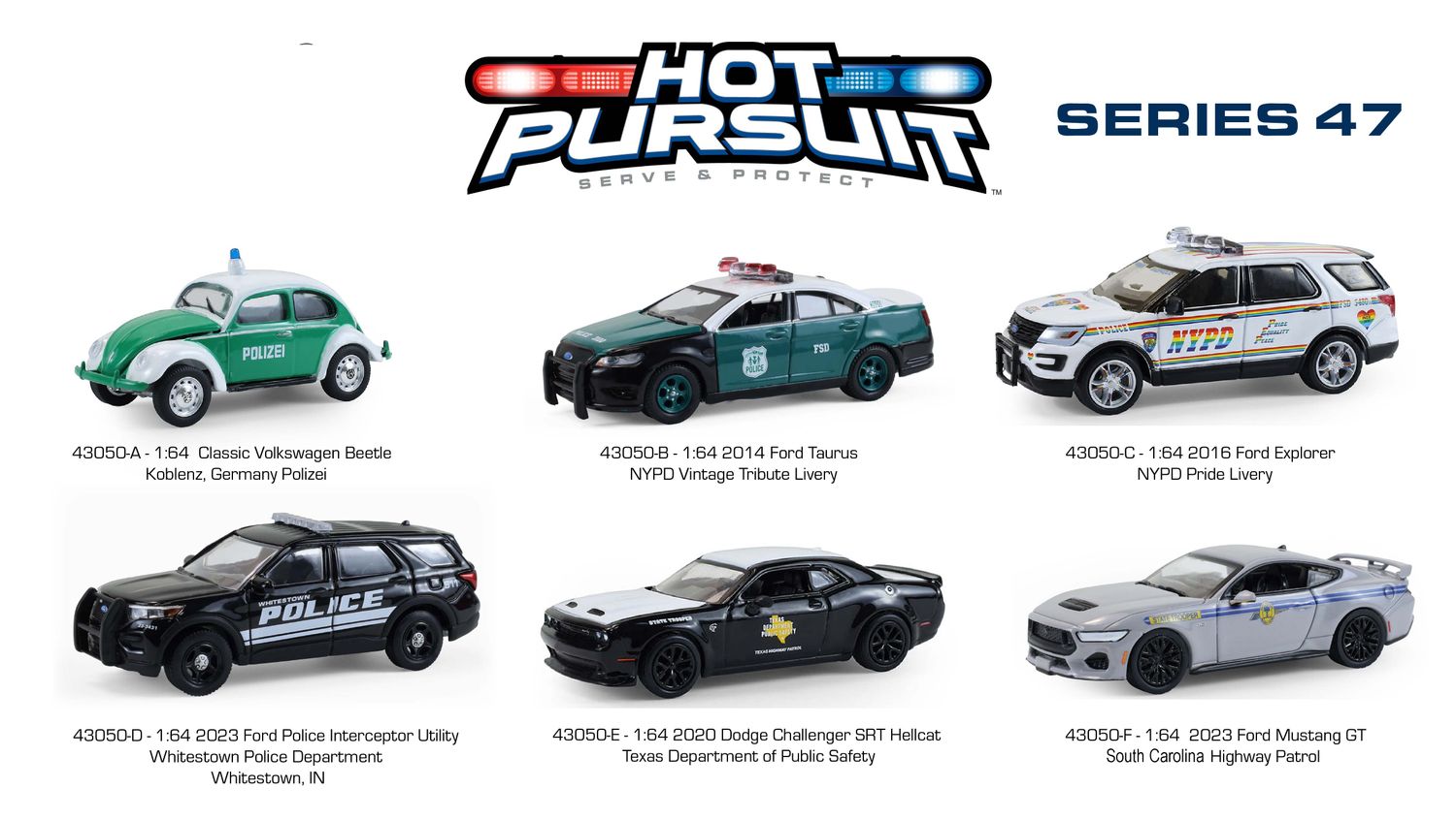 1/64 scale Hot Pursuit Series 47 - SET of 6