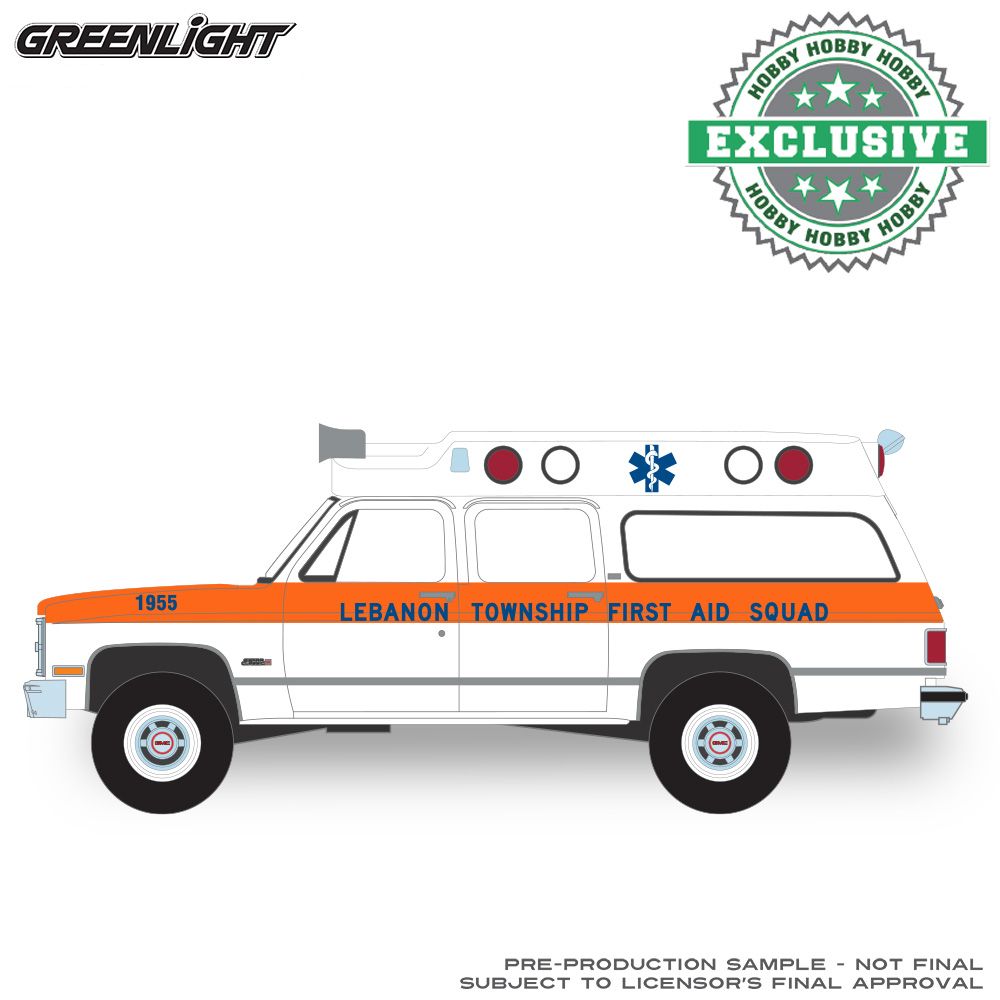 1/64 Lebanon Township, NJ First Aid Squad 1984 GMC Suburban 2500 Sierra Classic Ambulance