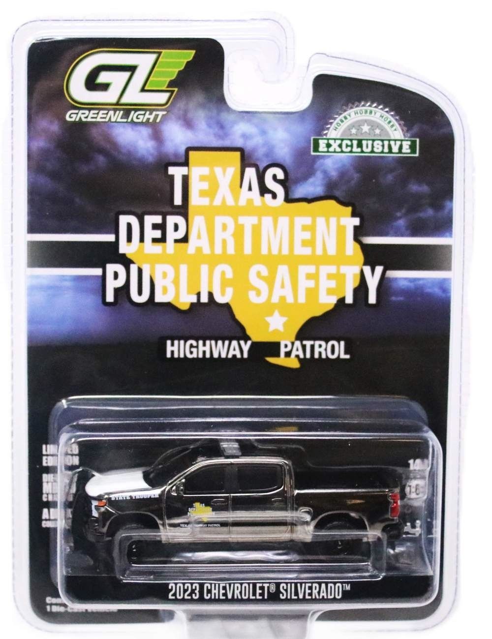1/64 GRAPHITE CHROME SUPER CHASE - Texas Department of Public Safety 2023 Chevrolet Silverado