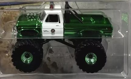 1/64 GREEN CHROME CHASE - LAPD 1978 Ford F-250 Monster Truck