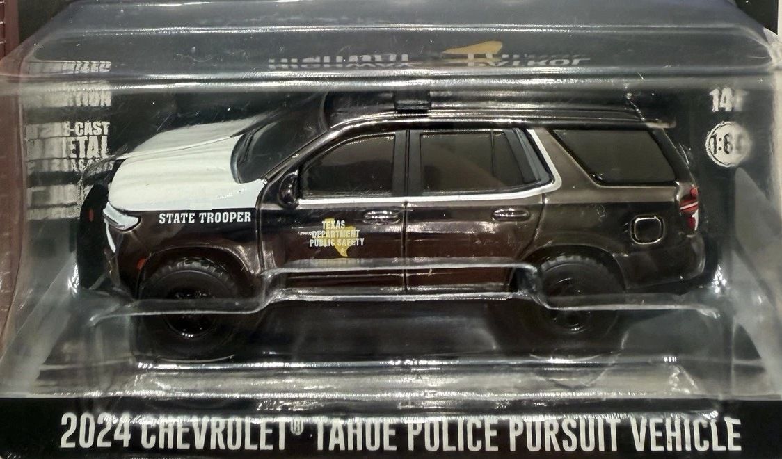 1/64 GRAPHITE CHROME SUPER CHASE - Texas Department of Public Safety 2024 Chevrolet Tahoe PPV