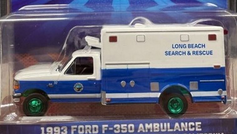 1/64 GREEN MACHINE CHASE - Long Beach, CA Search &amp; Rescue 1993 Ford F-350 Ambulance