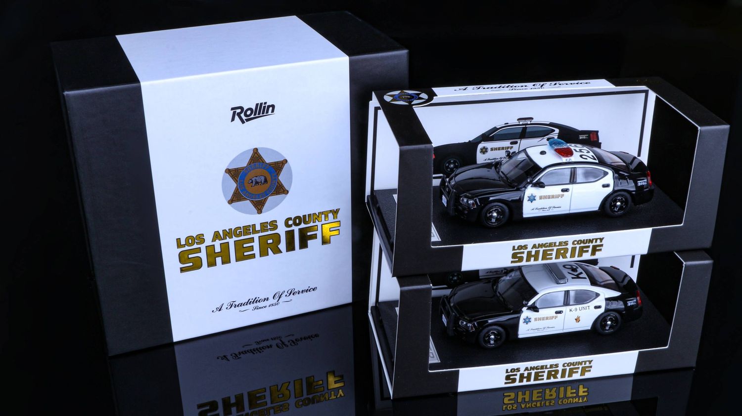 1/64 Los Angeles County Sheriff Dodge Charger TWO-CAR Boxed Set - K9 and #256