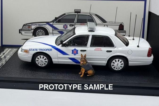 1/64 Arkansas State Police K-9 Unit Ford Crown Victoria with bonus K-9 figure (with gift box)
