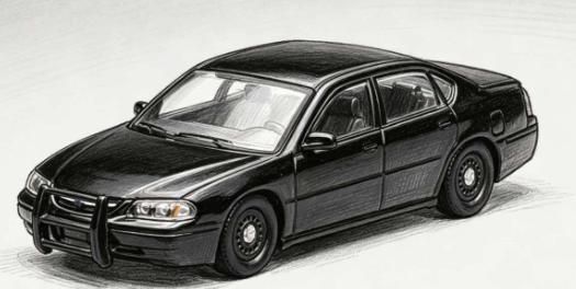 1/64 Police Chevrolet Impala - unmarked black