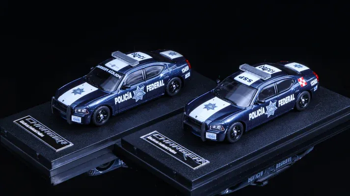 GET BOTH CHARGERS: 1/64 Policia Federal Mexico Dodge Charger #13303 AND #13459