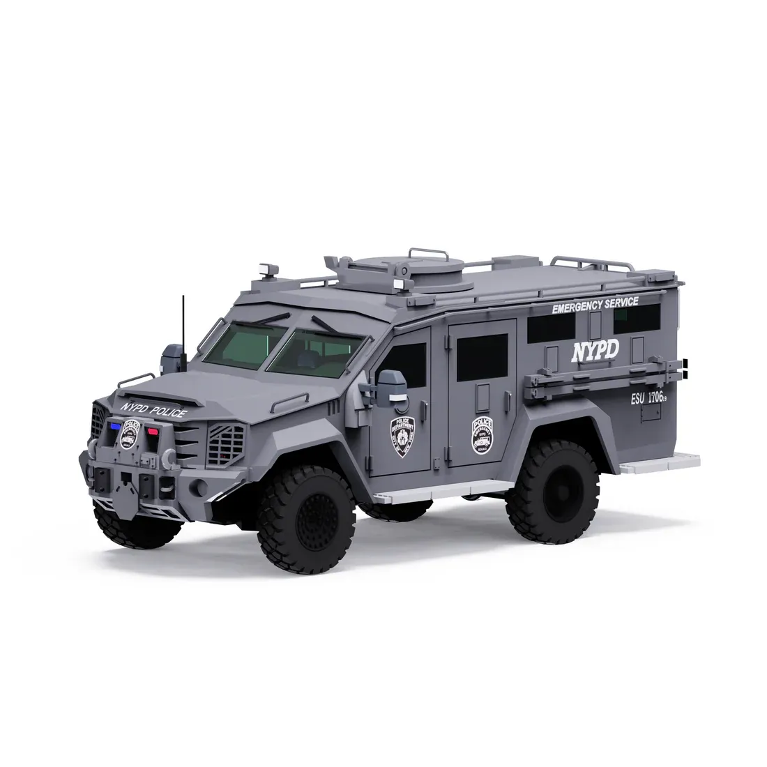 1/64 scale NYPD Emergency Service Unit Bearcat G3 plus 6 metal figures