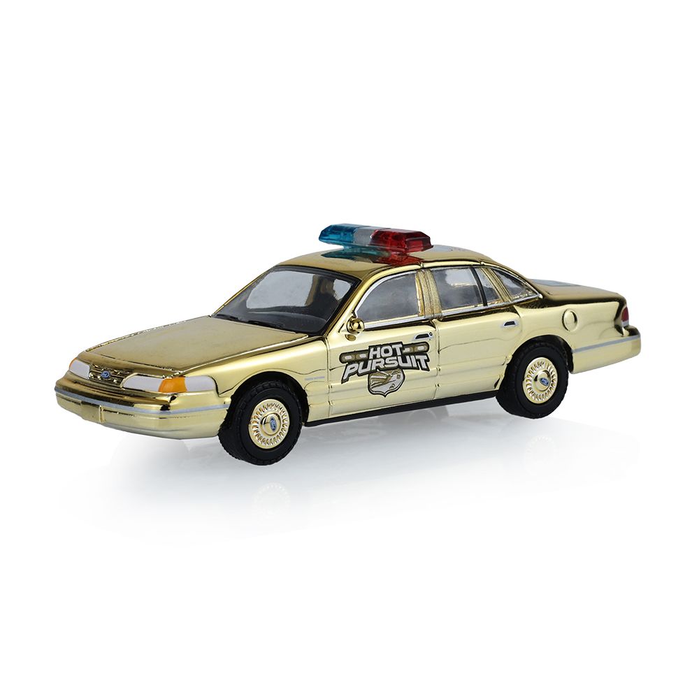 1/64 Greenlight Hot Pursuit Gold Chrome Edition 1996 Ford Crown Victoria