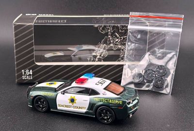 1/64 Seacrest County Sheriff Chevy Camaro - as seen in "Need for Speed: Hot Pursuit" - opening hood with detailed engine