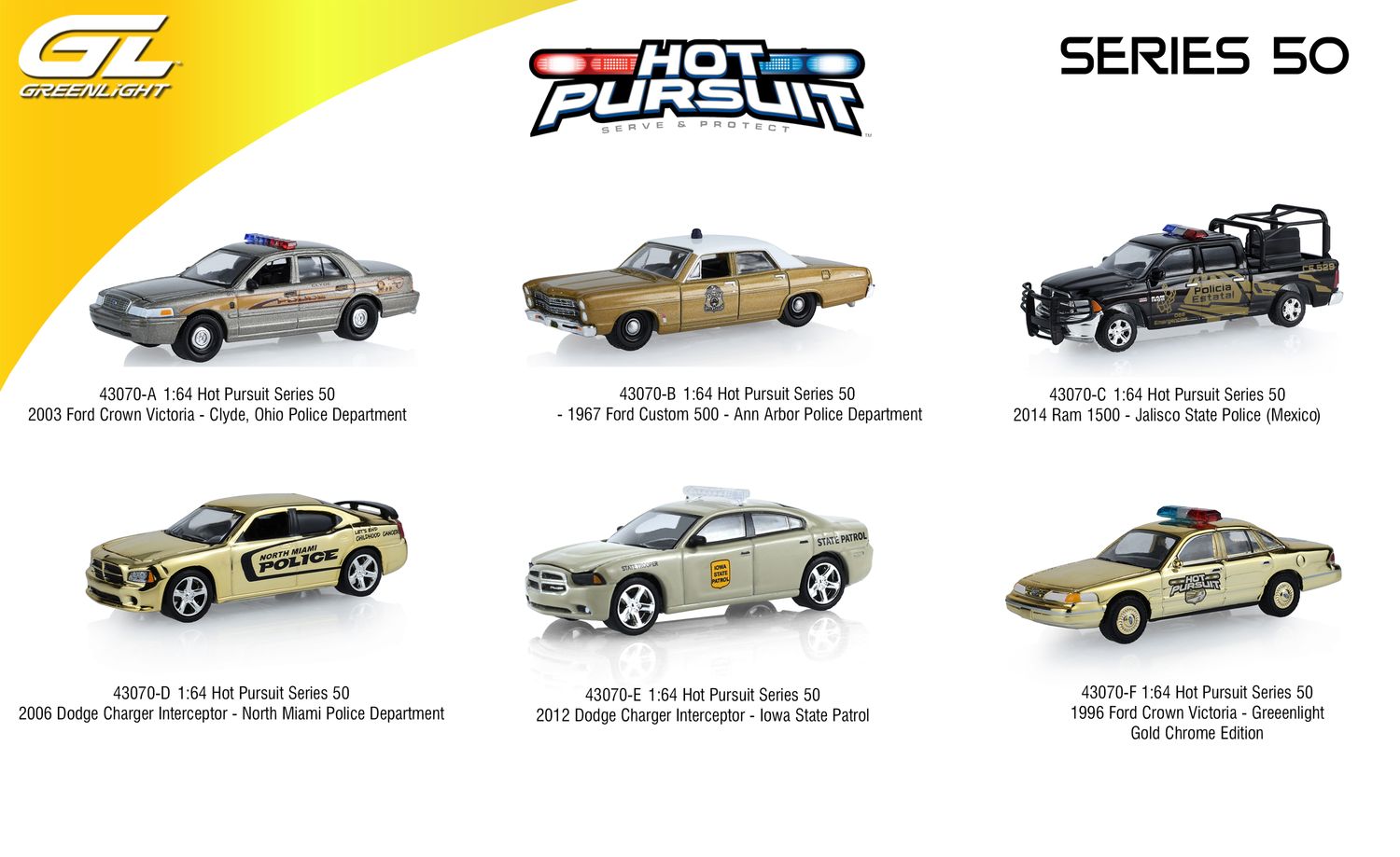 1/64 Hot Pursuit Series 50 - SET OF 6
