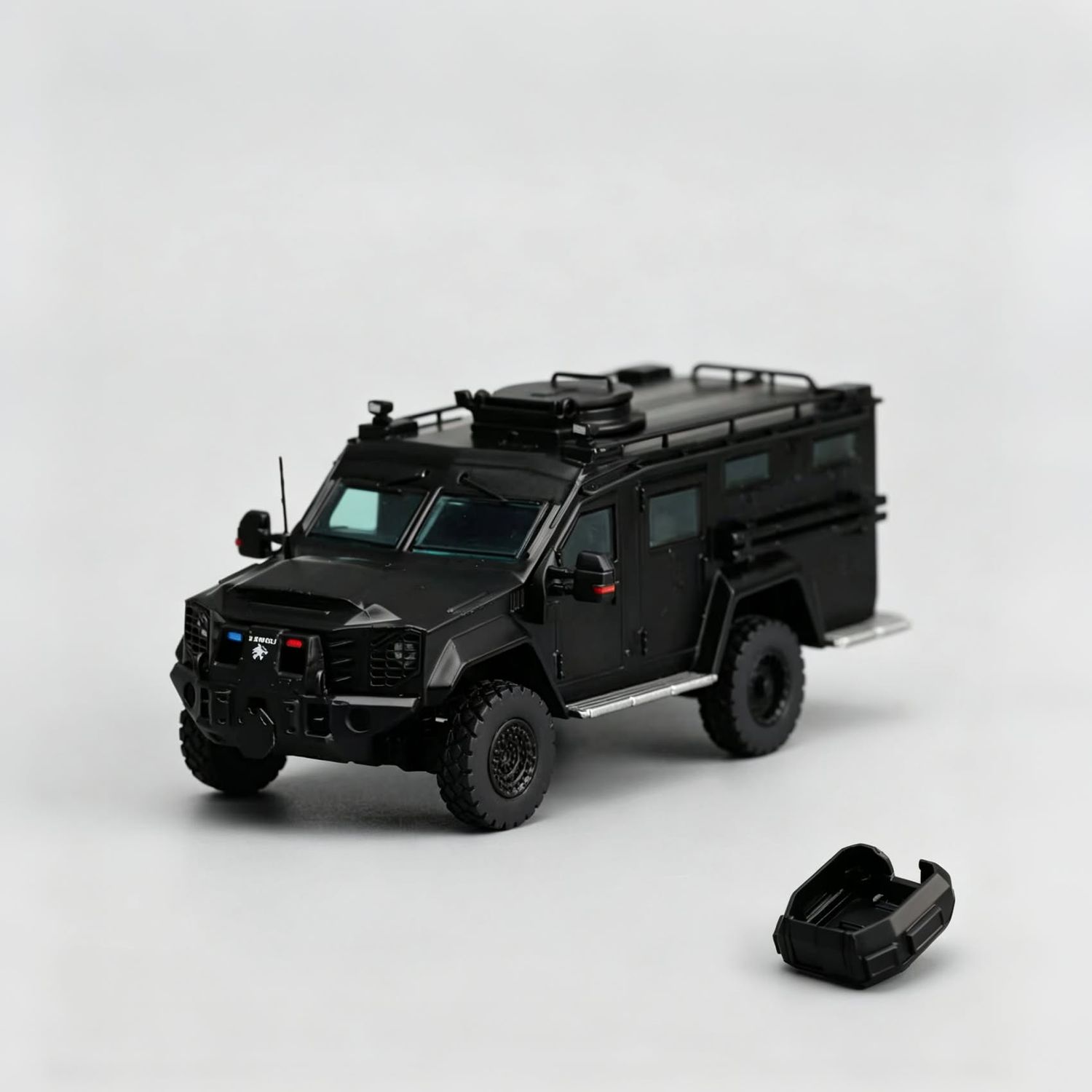 1/64 UNMARKED BLACK Lenco Bearcat G3 - METAL body and chassis - perfect for you to customize!