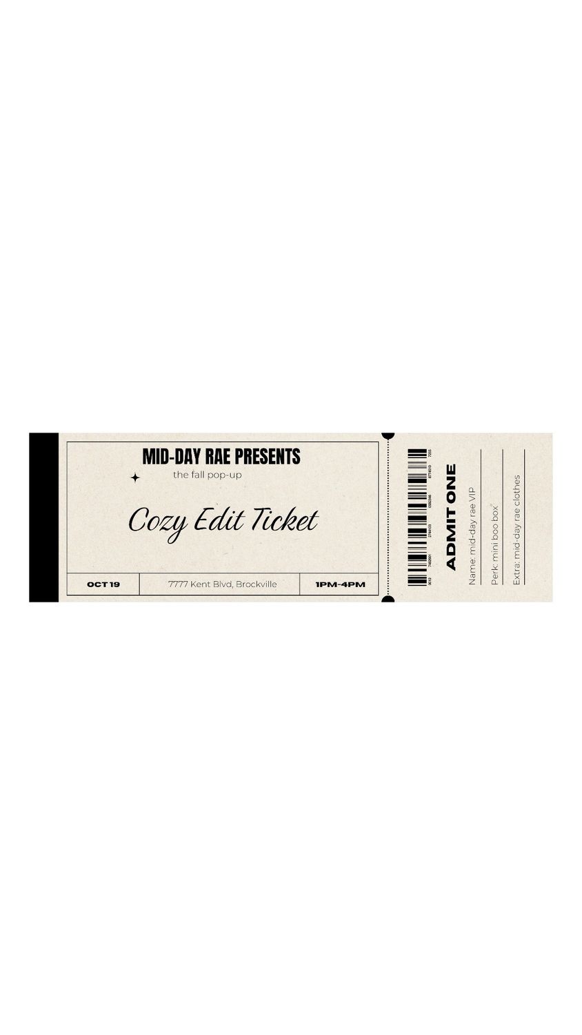 cozy edit ticket