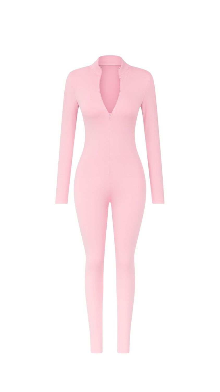 blush half zip jumpsuit