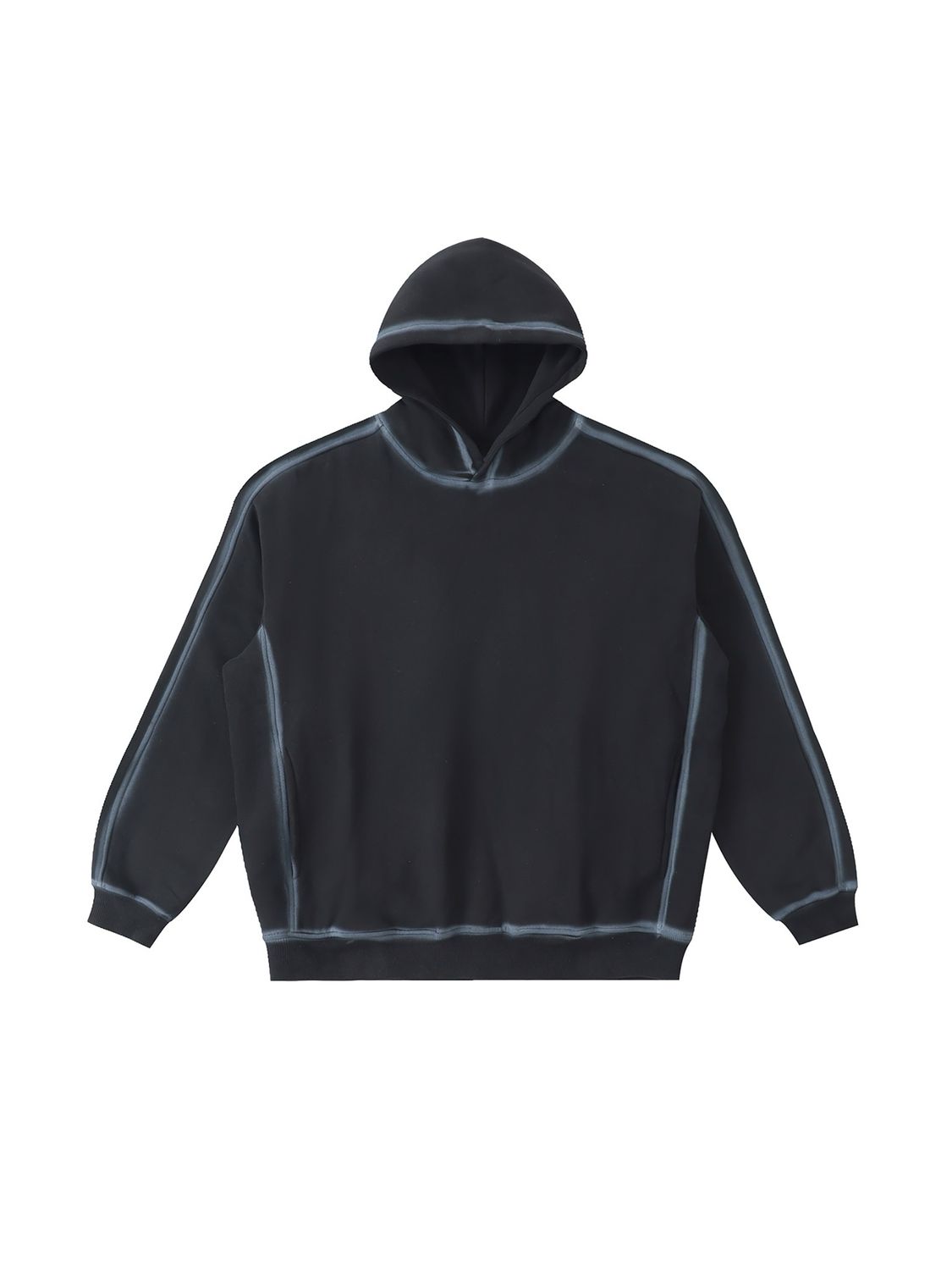 contrast faded fleece hoodie