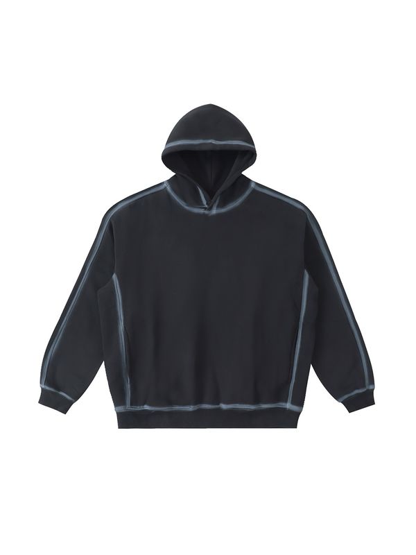 contrast faded fleece hoodie