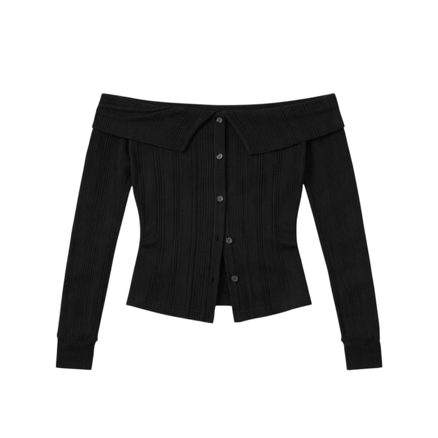 off the shoulder button up