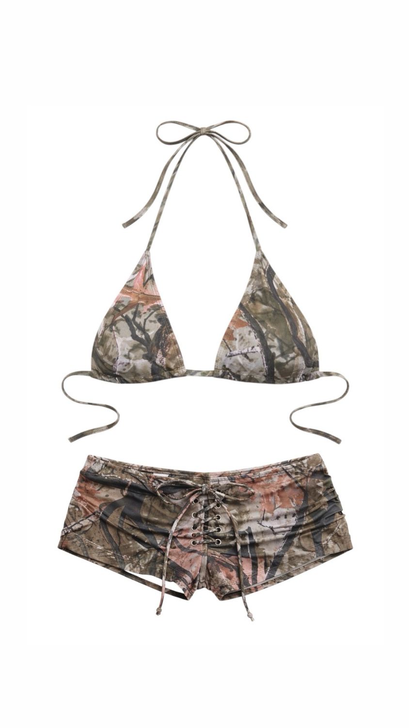 camo short set