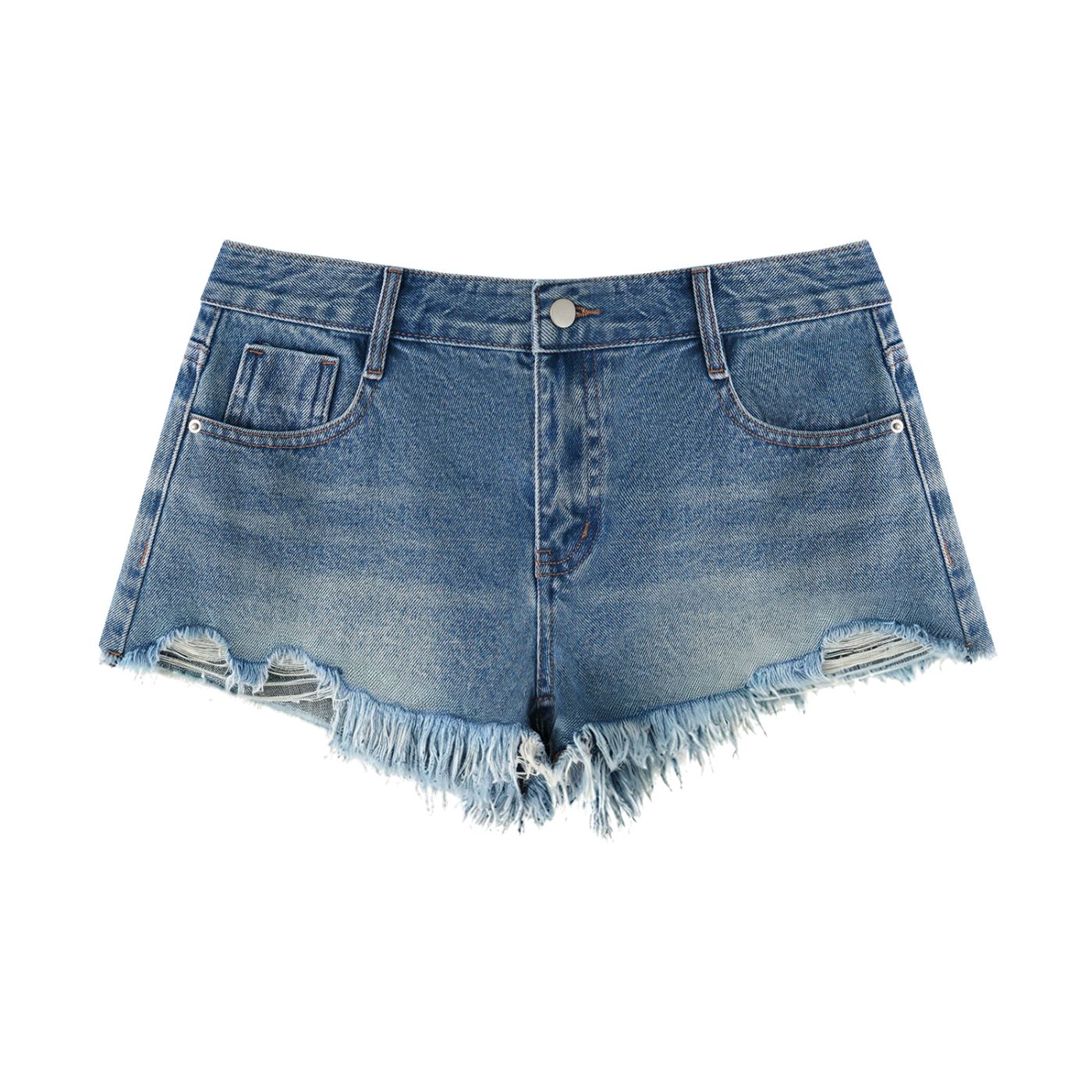 frayed denim shorts