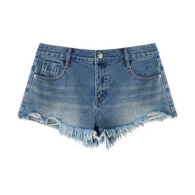 frayed denim shorts