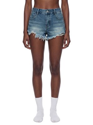 frayed denim shorts