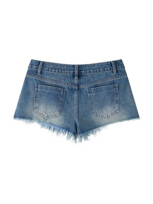 frayed denim shorts
