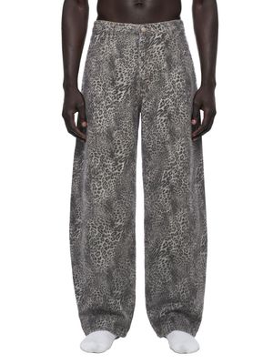 washed leopard jeans