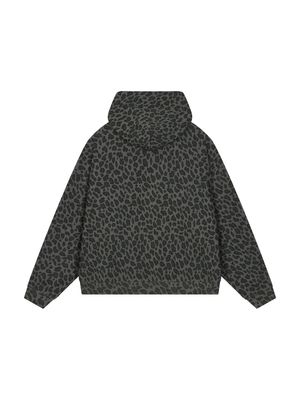 leopard waffle zip up