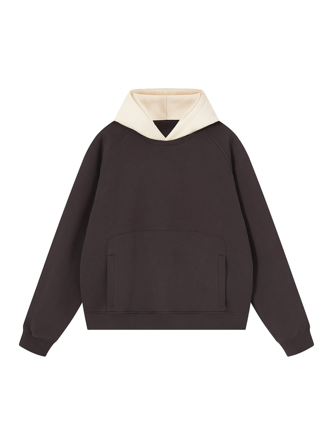 two tone fleece hoodie