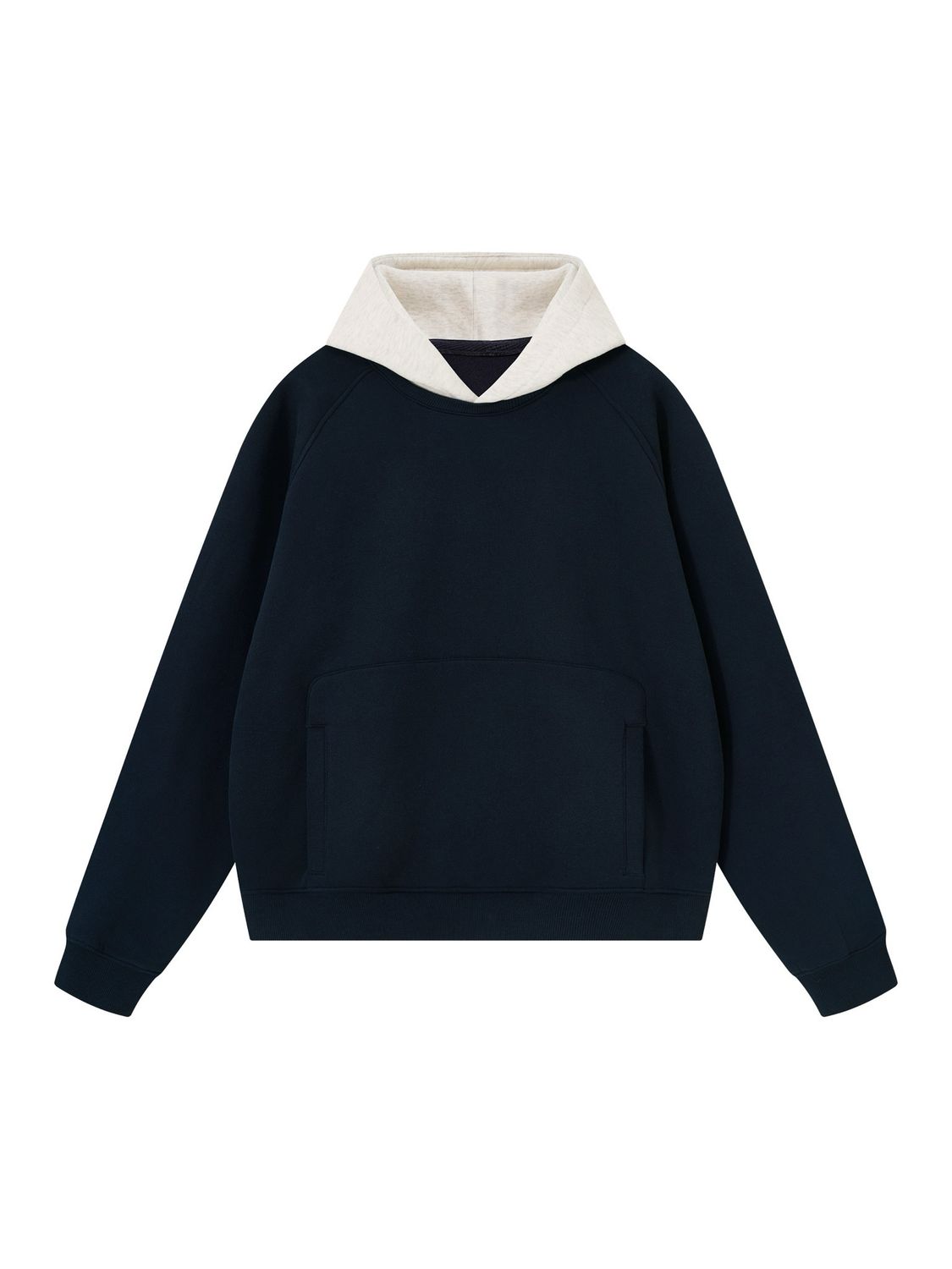 two tone fleece hoodie