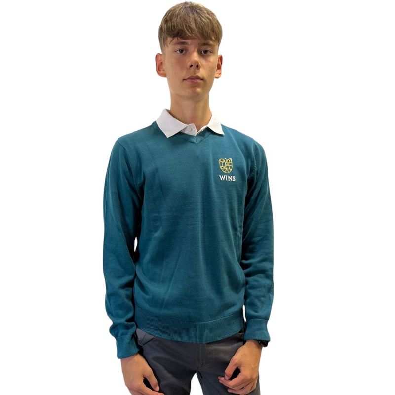 WINS | Pullover tricot unisex | Colore ottanio