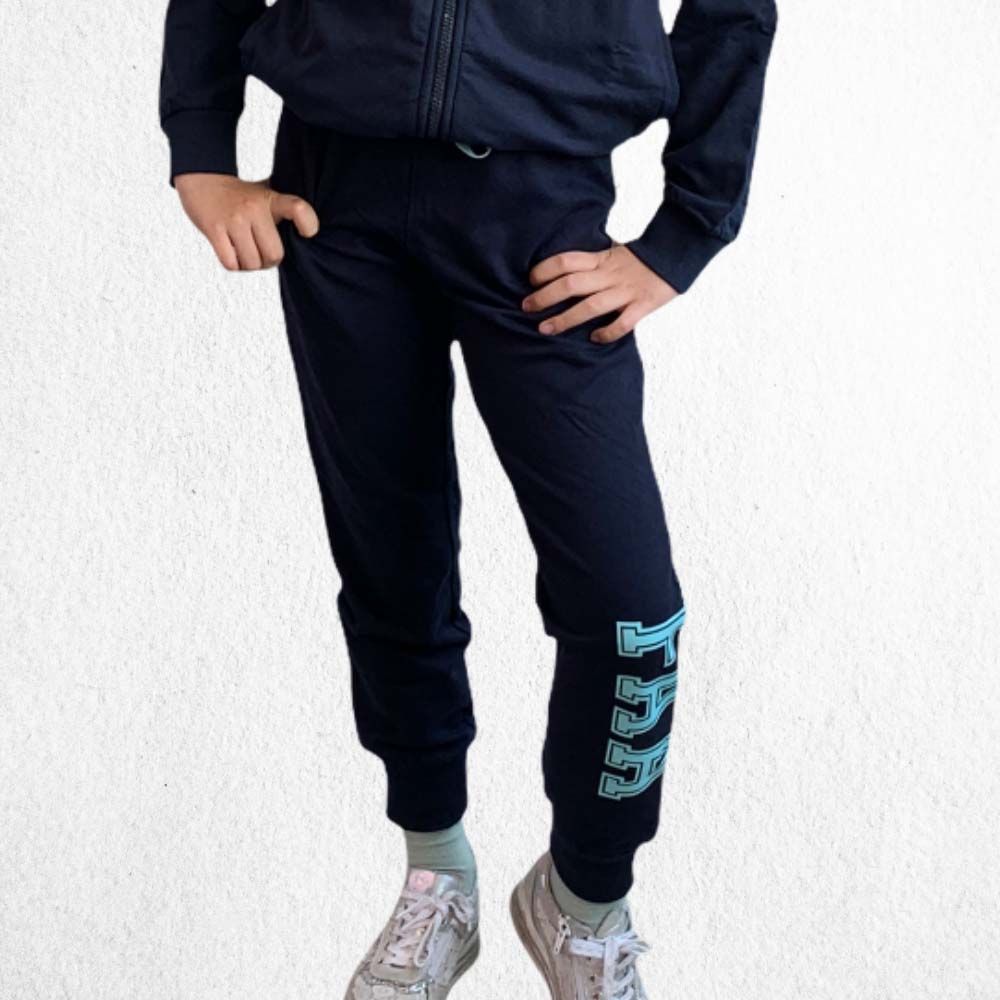MELBY | Pantalone in cotone FAA&#39; DI BRUNO | colore blu e logo azzurro