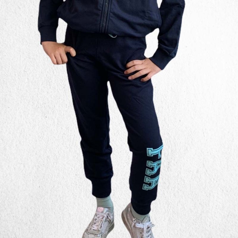 MELBY | Pantalone in cotone FAA&#39; DI BRUNO | colore blu e logo azzurro