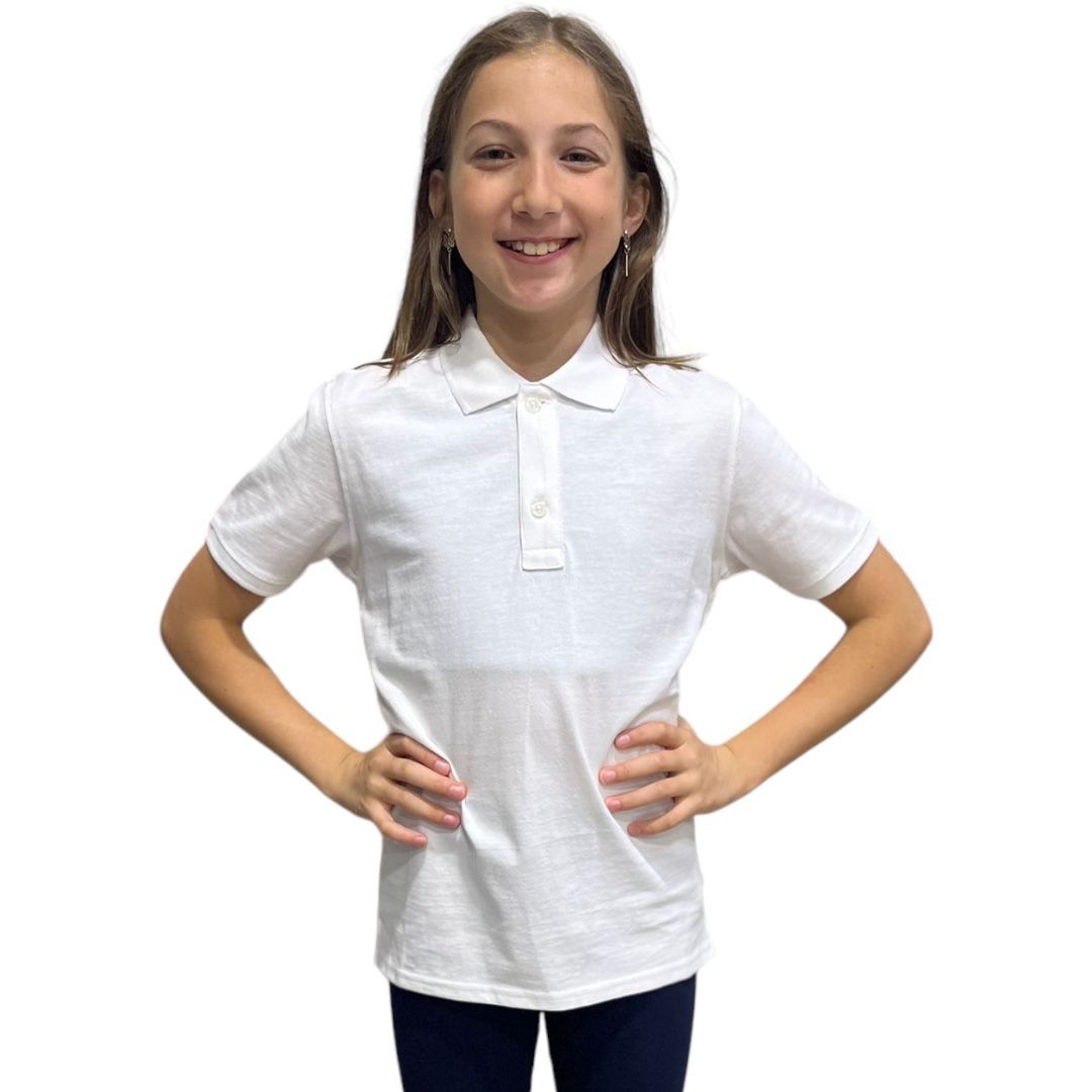 MELBY| Polo manica corta unisex | Colore bianco