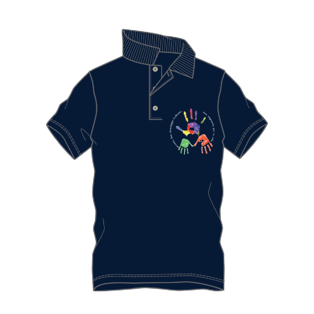CAFASSO | Polo cotone piquet manica corta unisex | Colore blu navy