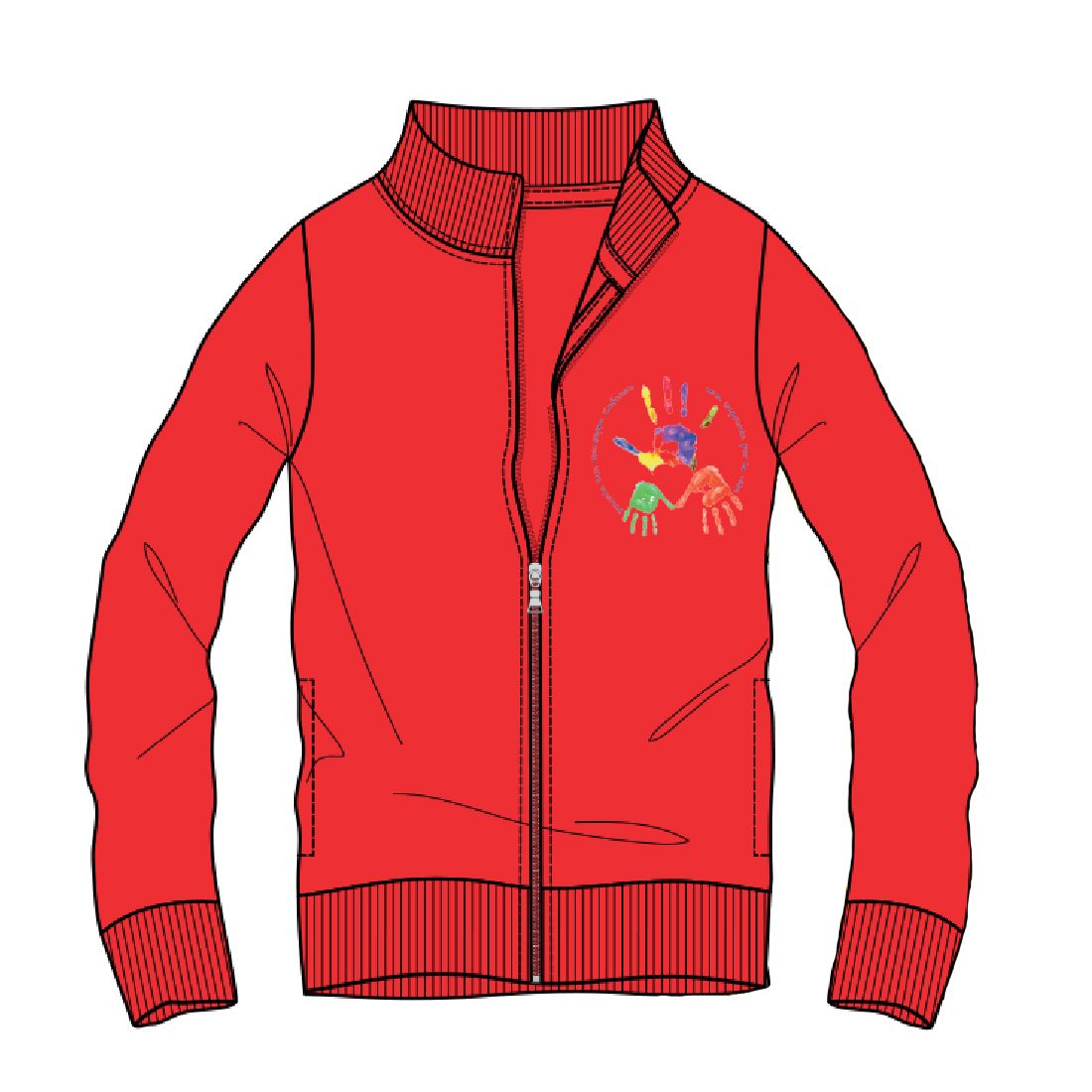 CAFASSO | Felpa con zip garzata unisex | Colore rosso