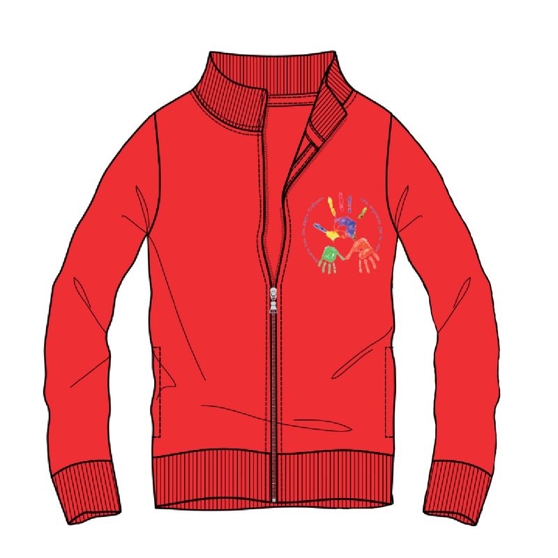 CAFASSO | Felpa con zip garzata unisex | Colore rosso
