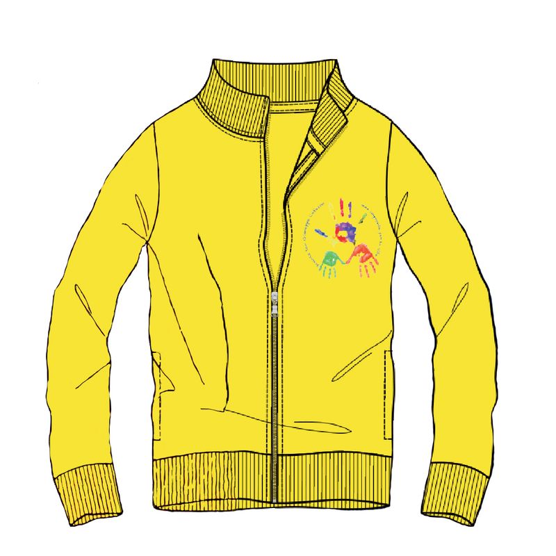 CAFASSO | Felpa con zip garzata unisex | Colore giallo