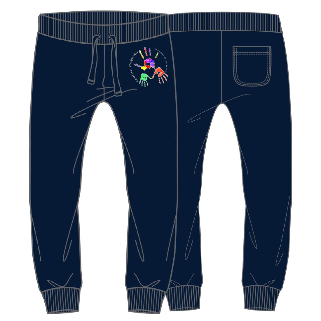 CAFASSO | Pantalone garzato unisex | Colore blu navy