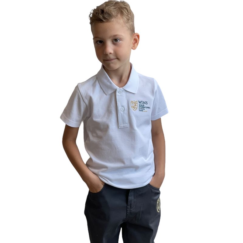 WINS | Polo manica corta piquet bambino/ragazzo | Colore bianco